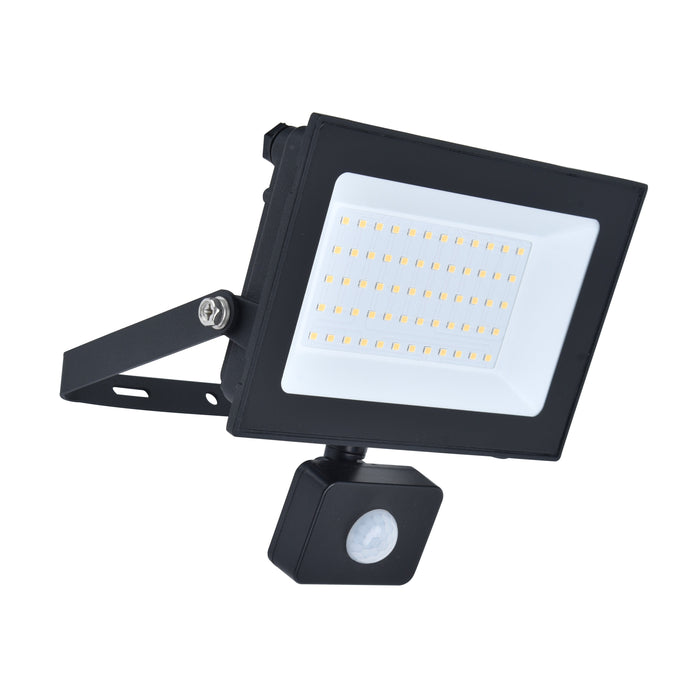 Lutec 7801707012 HALO 30W IP44 LED Floodlight with PIR 4000K - Black
