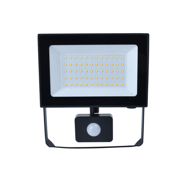 Lutec 7801708012 HALO 50W IP44 LED Floodlight with PIR 4000K - Black