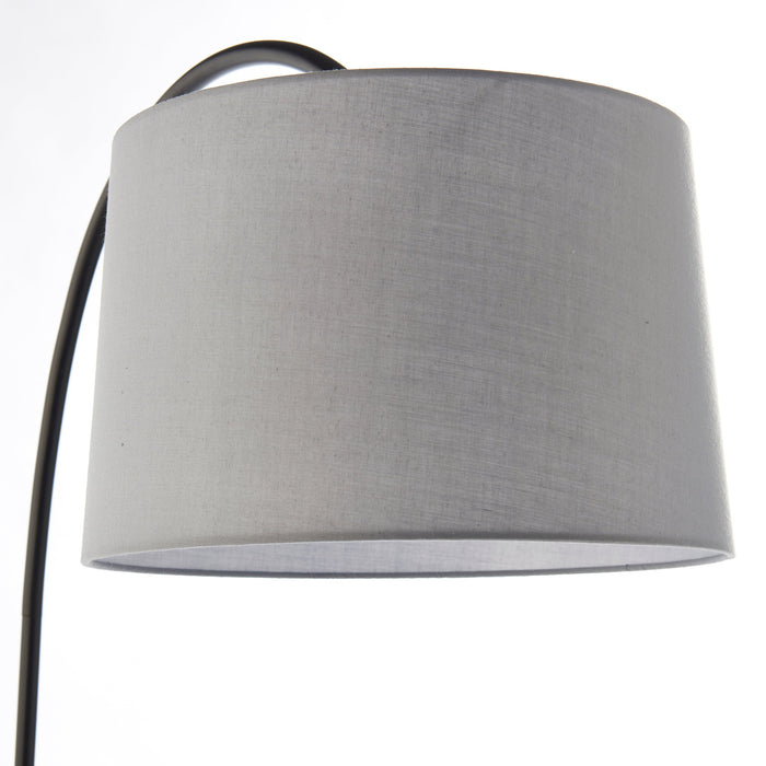 Endon 78163 Carlson 1lt Floor Matt black & light grey fabric 60W E27 GLS (Required) - westbasedirect.com