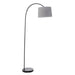 Endon 78163 Carlson 1lt Floor Matt black & light grey fabric 60W E27 GLS (Required) - westbasedirect.com