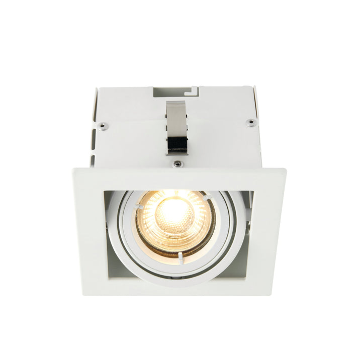 Saxby 78533 Garrix white Single 10W Matt white 10W LED GU10 Cool White (Required) - westbasedirect.com