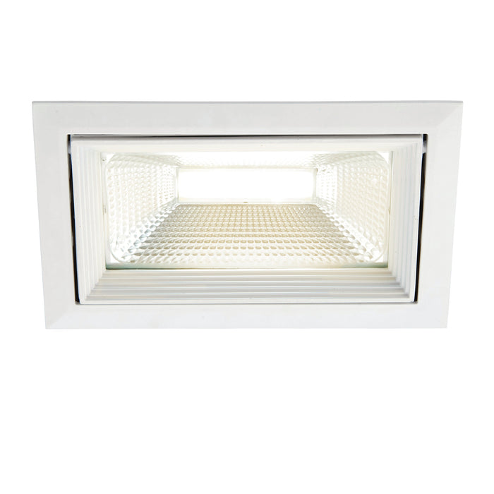 Saxby 78542 Axial rectangular 35W Matt white paint & clear glass 35W LED module (COB) Cool White - westbasedirect.com