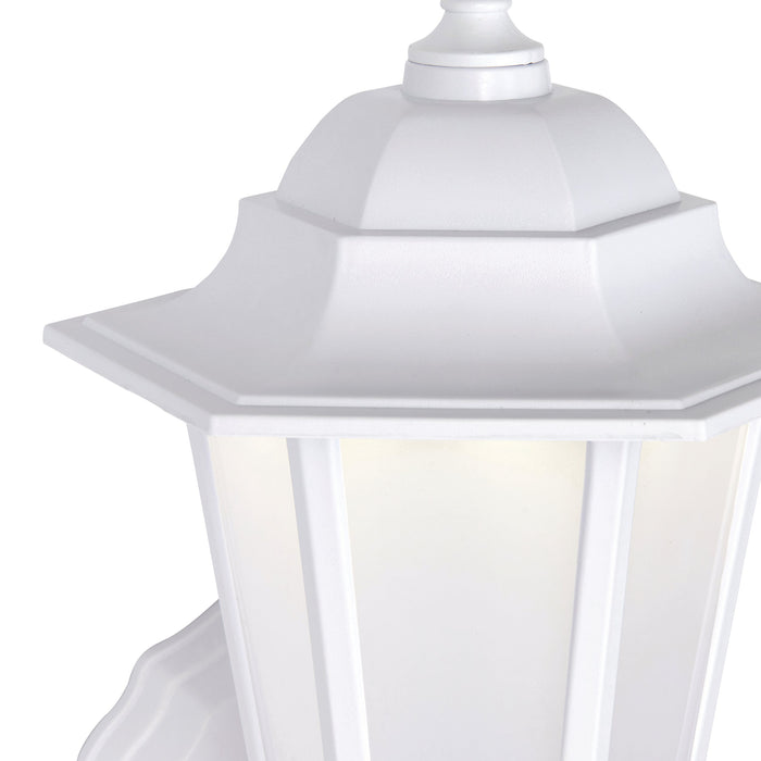 Saxby 78618 Evesham 7W IP44 LED Wall Lantern 4000K - Matt White