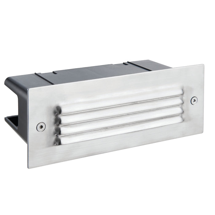 Saxby 78639 Seina louvre IP44 3.5W Marine grade brushed stainless steel & frosted pc 3.5W LED module (SMD 2835) Cool White - westbasedirect.com