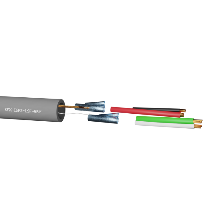Belden Equivalent Cable ISP2 2 Pairs 22AWG Individually Foil Screen Multi Pair 600V Grey LSF (8723) - 100m