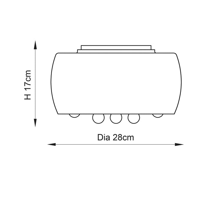 Endon 78696 Eclipse 3lt Flush Chrome plate glass & clear glass 3 x 3W LED G9 (Required) - westbasedirect.com