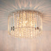 Endon 78698 Hanna 4lt Flush Clear crystal glass & chrome plate 4 x 3W LED G9 (Required) - westbasedirect.com