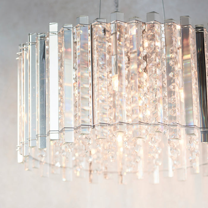 Endon 78699 Hanna 5lt Pendant Clear crystal glass & chrome plate 5 x 3W LED G9 (Required) - westbasedirect.com