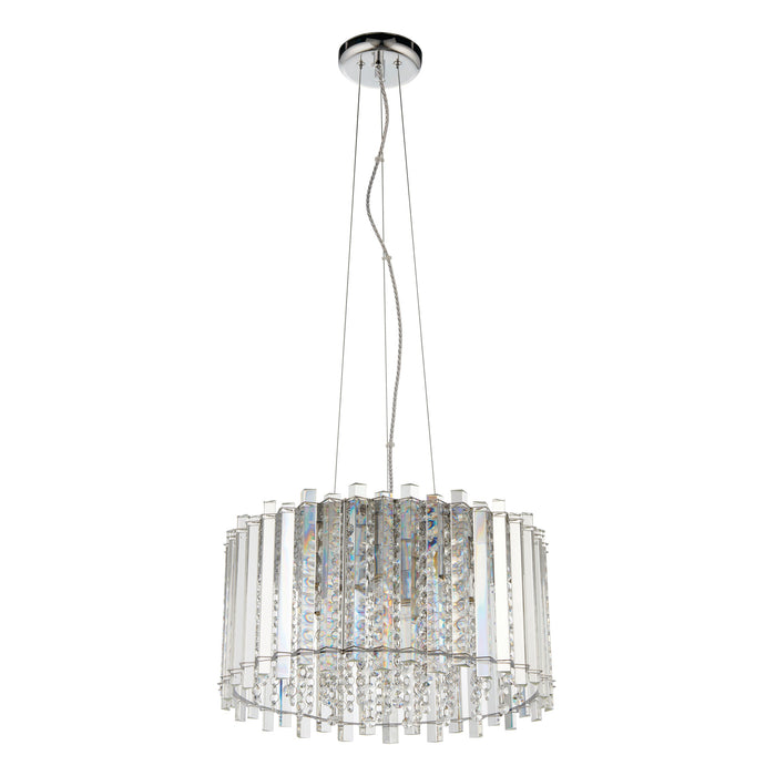 Endon 78699 Hanna 5lt Pendant Clear crystal glass & chrome plate 5 x 3W LED G9 (Required) - westbasedirect.com