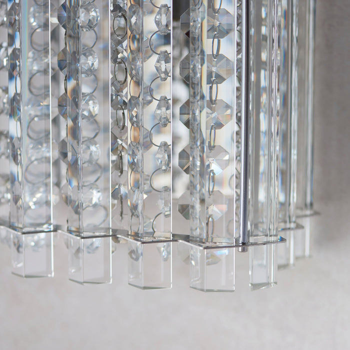 Endon 78700 Hanna 1lt Wall Clear crystal glass & chrome plate 3W LED G9 (Required) - westbasedirect.com