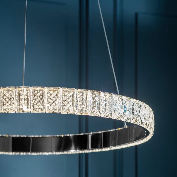 Endon 78702 Celeste 1lt Pendant Chrome plate & clear crystal 28.5W LED (SMD 2835) Cool White - westbasedirect.com