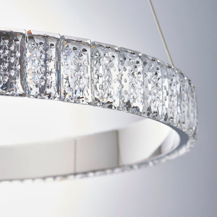 Endon 78702 Celeste 1lt Pendant Chrome plate & clear crystal 28.5W LED (SMD 2835) Cool White - westbasedirect.com