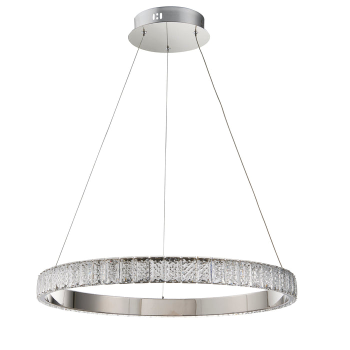 Endon 78702 Celeste 1lt Pendant Chrome plate & clear crystal 28.5W LED (SMD 2835) Cool White - westbasedirect.com