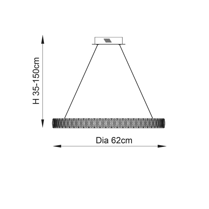 Endon 78702 Celeste 1lt Pendant Chrome plate & clear crystal 28.5W LED (SMD 2835) Cool White - westbasedirect.com