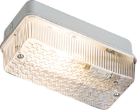 Knightsbridge BH22BC 230V IP65 100W (BC) B22 Bulkhead with Clear Prismatic Diffuser & Aluminium Base