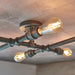 Endon 78763 Pipe 6lt Semi flush Aged pewter paint 6 x 40W E27 GLS (Required) - westbasedirect.com