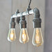 Endon 78764 Pipe 3lt Pendant Aged pewter paint 3 x 40W E27 GLS (Required) - westbasedirect.com