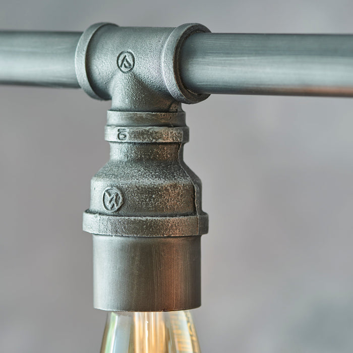 Endon 78764 Pipe 3lt Pendant Aged pewter paint 3 x 40W E27 GLS (Required) - westbasedirect.com