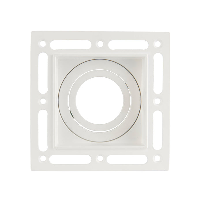 Saxby 78955 Trimless Downlight square 50W Matt white paint 50W GU10 reflector (Required) - westbasedirect.com