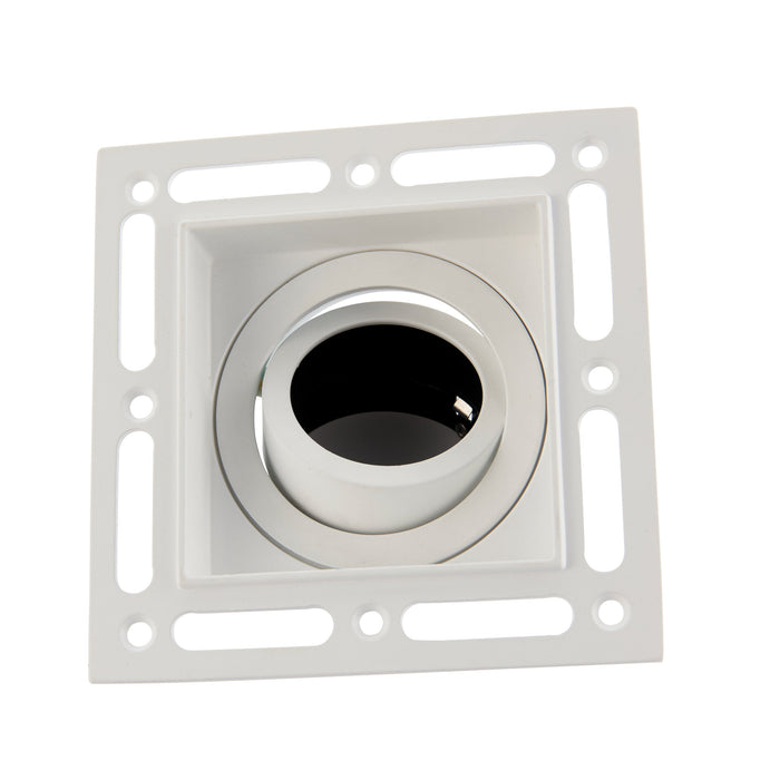 Saxby 78955 Trimless Downlight square 50W Matt white paint 50W GU10 reflector (Required) - westbasedirect.com