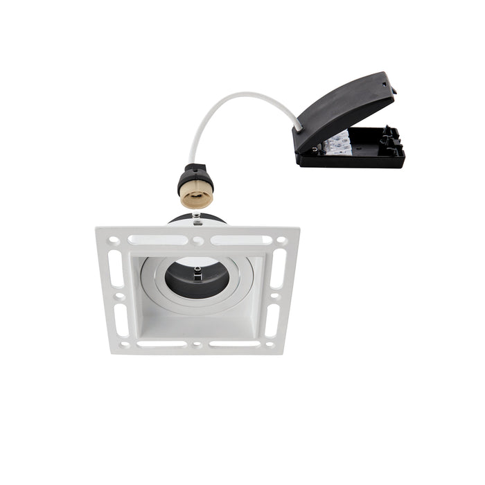 Saxby 78955 Trimless Downlight square 50W Matt white paint 50W GU10 reflector (Required) - westbasedirect.com