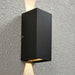 Saxby 79196 Glover CCT 2lt wall IP44 5.5W Matt black paint & clear glass 2 x 5.5W LED module (SMD 2835  CCT) CCT - westbasedirect.com