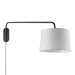 Endon 79380 Carlson 1lt Wall Matt black & light grey fabric 40W E27 GLS (Required) - westbasedirect.com