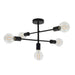 Endon 79502 Studio 5lt Semi flush Matt black 5 x 40W E27 GLS (Required) - westbasedirect.com