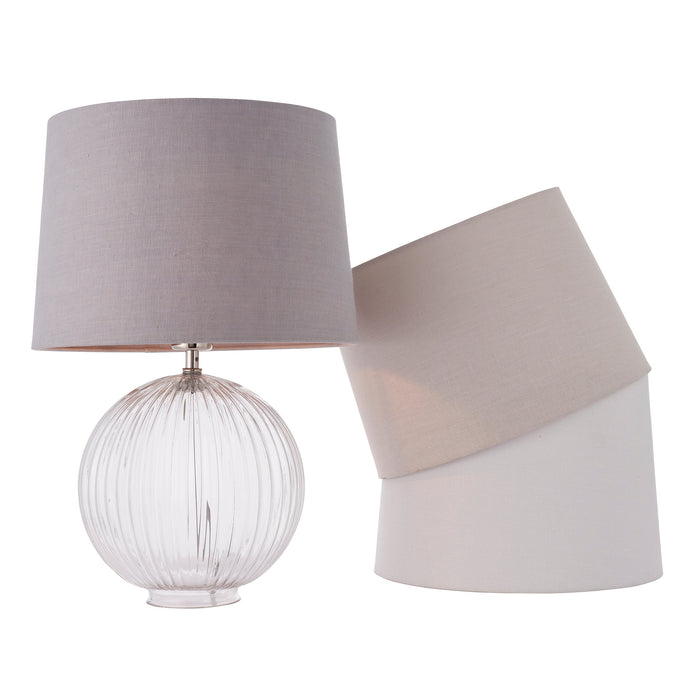 Endon 79638 Mia 1lt Shade Vintage white linen 60W E27 or B22 GLS (Required) - westbasedirect.com