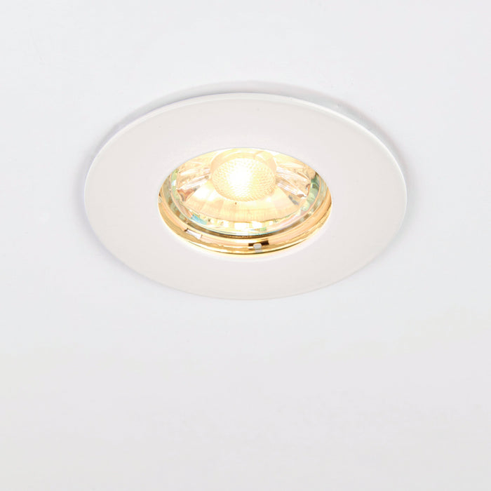 Saxby 79978 Speculo round IP65 7W Matt white paint & clear glass 7W LED E27 (Required) - westbasedirect.com