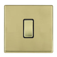 Hamilton 7G21R31PB-B Hartland G2 Screwless 1G 10AX Intermediate Plate Switch - Polished Brass, Black Insert