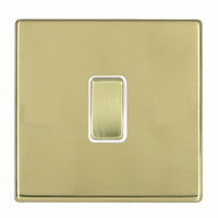 Hamilton 7G21R31PB-W Hartland G2 Screwless 1G 10AX Intermediate Plate Switch - Polished Brass, White Insert