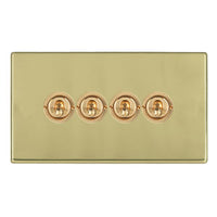 Hamilton 7G21T24 Hartland G2 Screwless 4G 20AX 2 Way Toggle Switch - Polished Brass