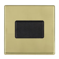 Hamilton 7G21TPBL-B Hartland G2 Screwless 10A Triple Pole Fan Isolator Plate Switch - Polished Brass, Black Insert