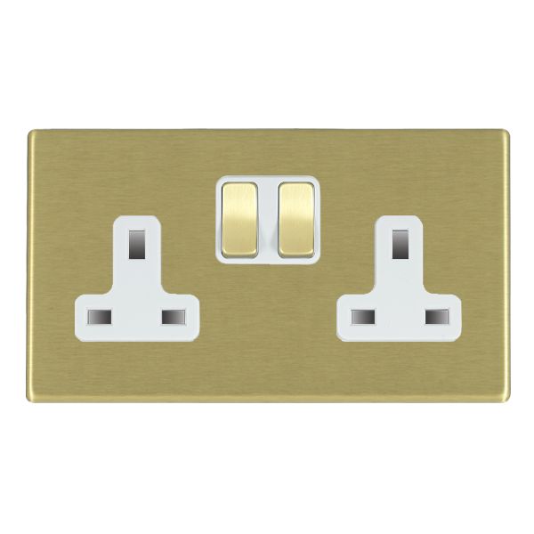 Hamilton Hartland G2 Screwless 2G 13A DP Switched Socket - Satin Brass ...