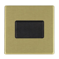 Hamilton 7G22TPBL-B Hartland G2 Screwless 10A Triple Pole Fan Isolator Plate Switch - Satin Brass, Black Insert