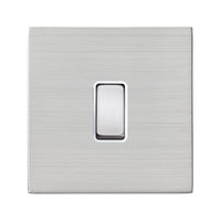 Hamilton 7G24R21SS-W Hartland G2 Screwless 1G 10AX 2 Way Plate Switch - Satin Stainless, White Insert