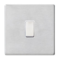 Hamilton 7G24RRTSS-W Hartland G2 Screwless 10AX Push To Make/Push to Break Retractive Plate Switch - Satin Stainless, White Insert
