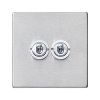 Hamilton 7G24T22 Hartland G2 Screwless 2G 20AX 2 Way Toggle Switch - Satin Stainless