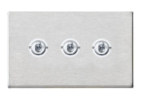 Hamilton 7G24T23 Hartland G2 Screwless 3G 20AX 2 Way Toggle Switch - Satin Stainless
