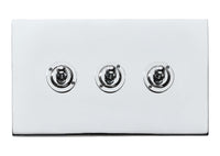 Hamilton 7G27T23 Hartland G2 Screwless 3G 20AX 2 Way Toggle Switch - Bright Chrome