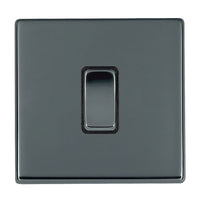 Hamilton 7G28R21BK-B Hartland G2 Screwless 1G 10AX 2 Way Plate Switch - Black Nickel, Black Insert