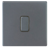 Hamilton 7G2AR21GA-QG Hartland G2 Screwless 1G 10AX 2 Way Plate Switch - Anthra Gray, Quartz Grey Insert
