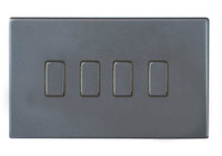 Hamilton 7G2AR24GA-QG Hartland G2 Screwless 4G 10AX 2 Way Plate Switch - Anthra Gray, Quartz Grey Insert