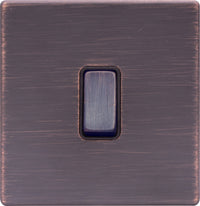 Hamilton 7G2EBR31EB-B Hartland G2 Screwless 1G 10AX Intermediate Plate Switch - Etrium Bronze, Black Insert