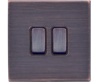 Hamilton 7G2EBR32EB-B Hartland G2 Screwless 2G 10AX Intermediate Plate Switch - Etrium Bronze, Black Insert