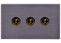 Hamilton 7G2EBT23 Hartland G2 Screwless 3G 20AX 2 Way Toggle Switch - Etrium Bronze