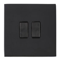 Hamilton 7G2MBR22BL-B Hartland G2 Screwless 2G 10AX 2 Way Plate Switch - Matt Black, Black Insert