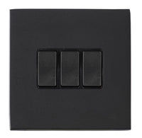 Hamilton 7G2MBR23BL-B Hartland G2 Screwless 3G 10AX 2 Way Plate Switch - Matt Black, Black Insert