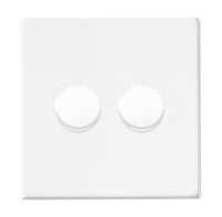 Hamilton 7G2MW2XLEDITB100 Hartland G2 Screwless 2G 100W 2 Way LED Push On/Off Rotary Dimmer Switch - Matt White